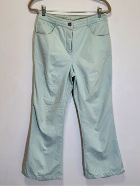 St. John Sport - Cropped Length Wide Leg Light Green Pants Jeans - size 8